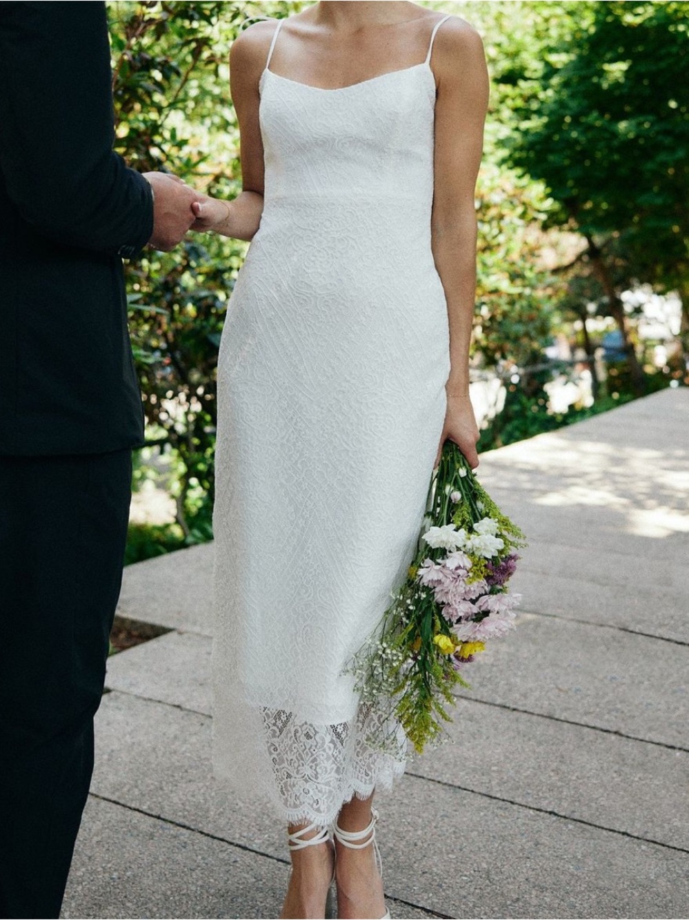 Park and fifth Carmi Lace bridal Madison Dress with Tie Strap